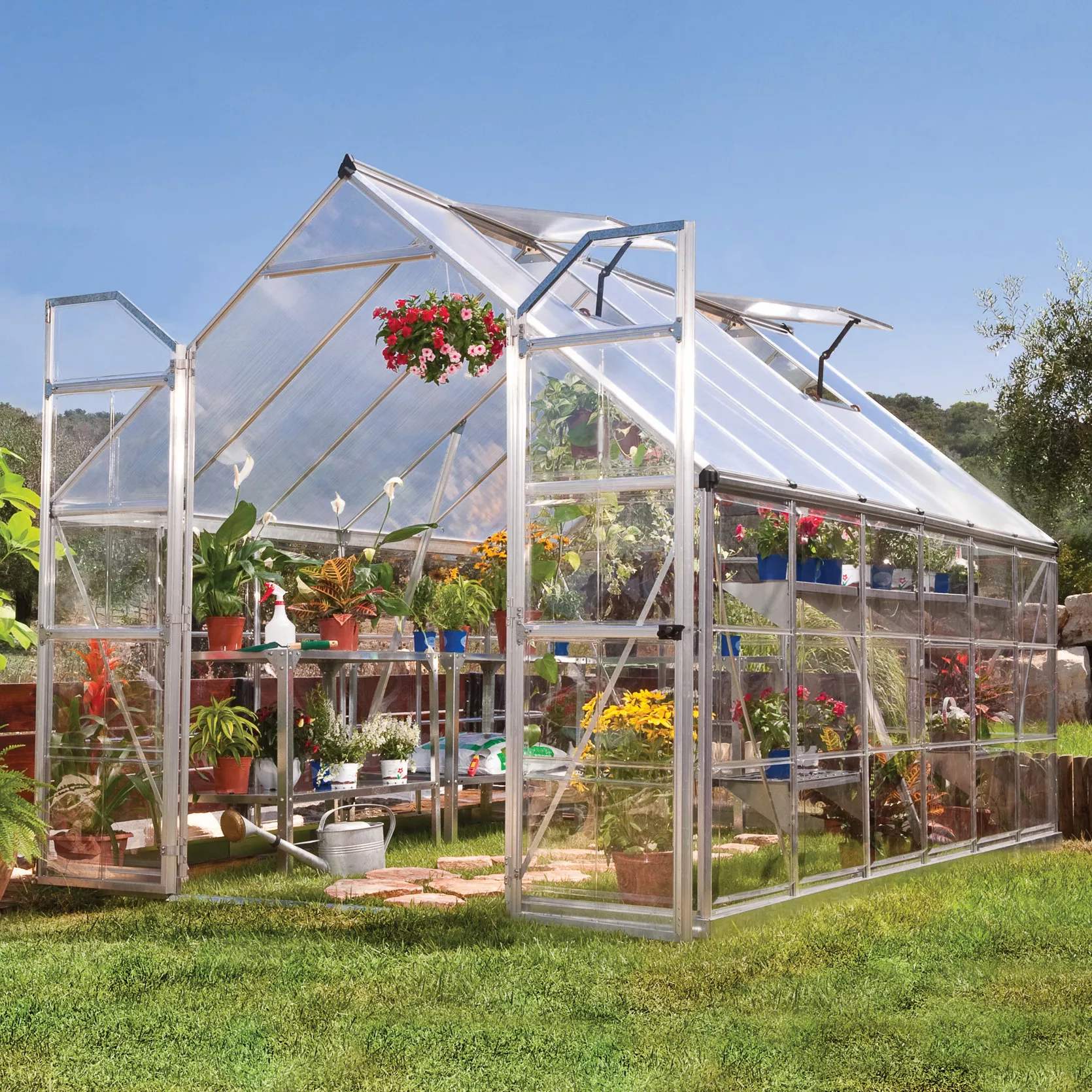 Palram Balance Silver 8x12 Greenhouse 5 Palram Balance Silver 8x12 Greenhouse - Image 5