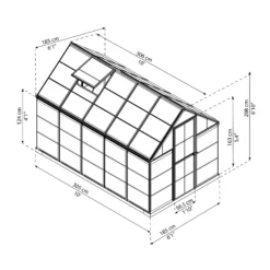 Palram - Canopia Harmony Grey 6X10 Greenhouse -Deals Good Garden Tool Store palram canopia harmony grey 6x10 greenhouse7290108137699 01t BQ