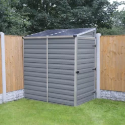 Palram - Canopia Skylight 4x6 Pent Dark Grey Plastic Shed With Floor -Deals Good Garden Tool Store palram canopia skylight 4x6 pent dark grey plastic shed with floor7290108132717 02i BQ