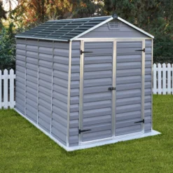 Palram - Canopia Skylight 6x10 Apex Dark Grey Plastic Shed With Floor