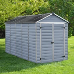 Palram - Canopia Skylight 6x12 Apex Dark Grey Plastic Shed With Floor