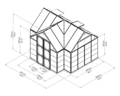 Palram - Canopia Victory Dark Grey 12x10 Greenhouse -Deals Good Garden Tool Store palram canopia victory dark grey 12x10 greenhouse7290103121914 03t