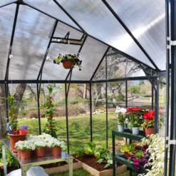 Palram - Canopia Victory Dark Grey 12x10 Greenhouse -Deals Good Garden Tool Store palram canopia victory dark grey 12x10 greenhouse7290103121914 39c