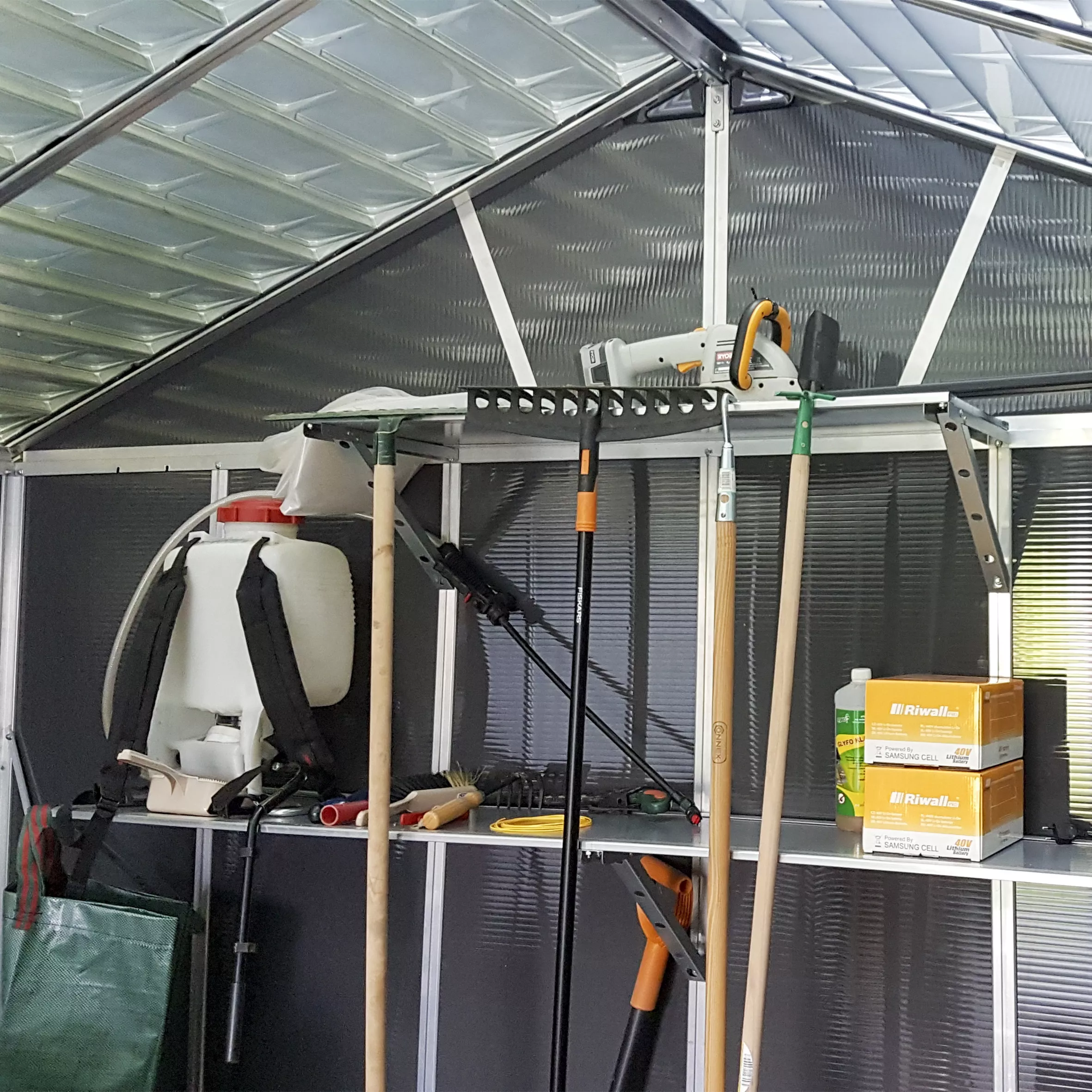 Palram - Canopia Yukon 11x13.1 Apex Dark Grey Plastic Shed 2 Palram - Canopia Yukon 11x13.1 Apex Dark Grey Plastic Shed - Image 2