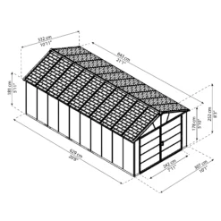 Palram - Canopia Yukon 21.3 Apex Dark Grey Plastic Shed -Deals Good Garden Tool Store palram canopia yukon 21 3 apex dark grey plastic shed7290108139280 01t BQ
