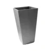 Primeur Sonata Pewter Plain Square Plant Pot (Dia)26cm