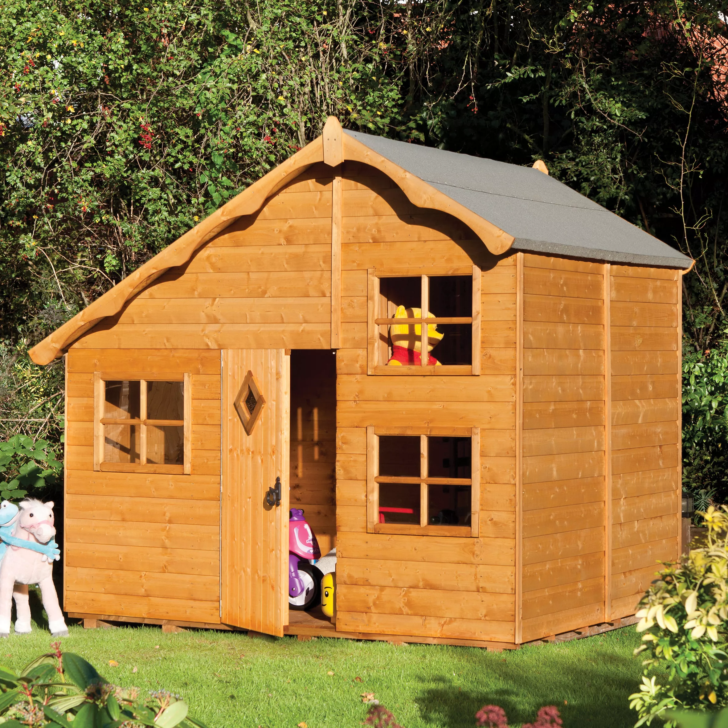 Rowlinson Playaway Swiss Cottage Apex Shiplap Playhouse 1 Rowlinson Playaway Swiss Cottage Apex Shiplap Playhouse