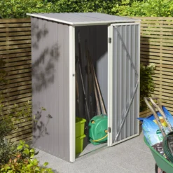 Rowlinson Trentvale 5x3 Pent Light Grey Metal Shed -Deals Good Garden Tool Store rowlinson trentvale 5x3 pent light grey metal shed5013856206330 01i bq