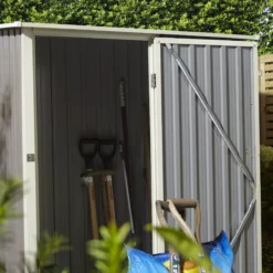 Rowlinson Trentvale 5x3 Pent Light Grey Metal Shed -Deals Good Garden Tool Store rowlinson trentvale 5x3 pent light grey metal shed5013856206330 39c bq