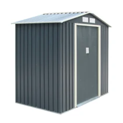 Rowlinson Trentvale 6x4 Apex Dark Grey Metal Shed -Deals Good Garden Tool Store rowlinson trentvale 6x4 apex dark grey metal shed5013856206309 03c bq