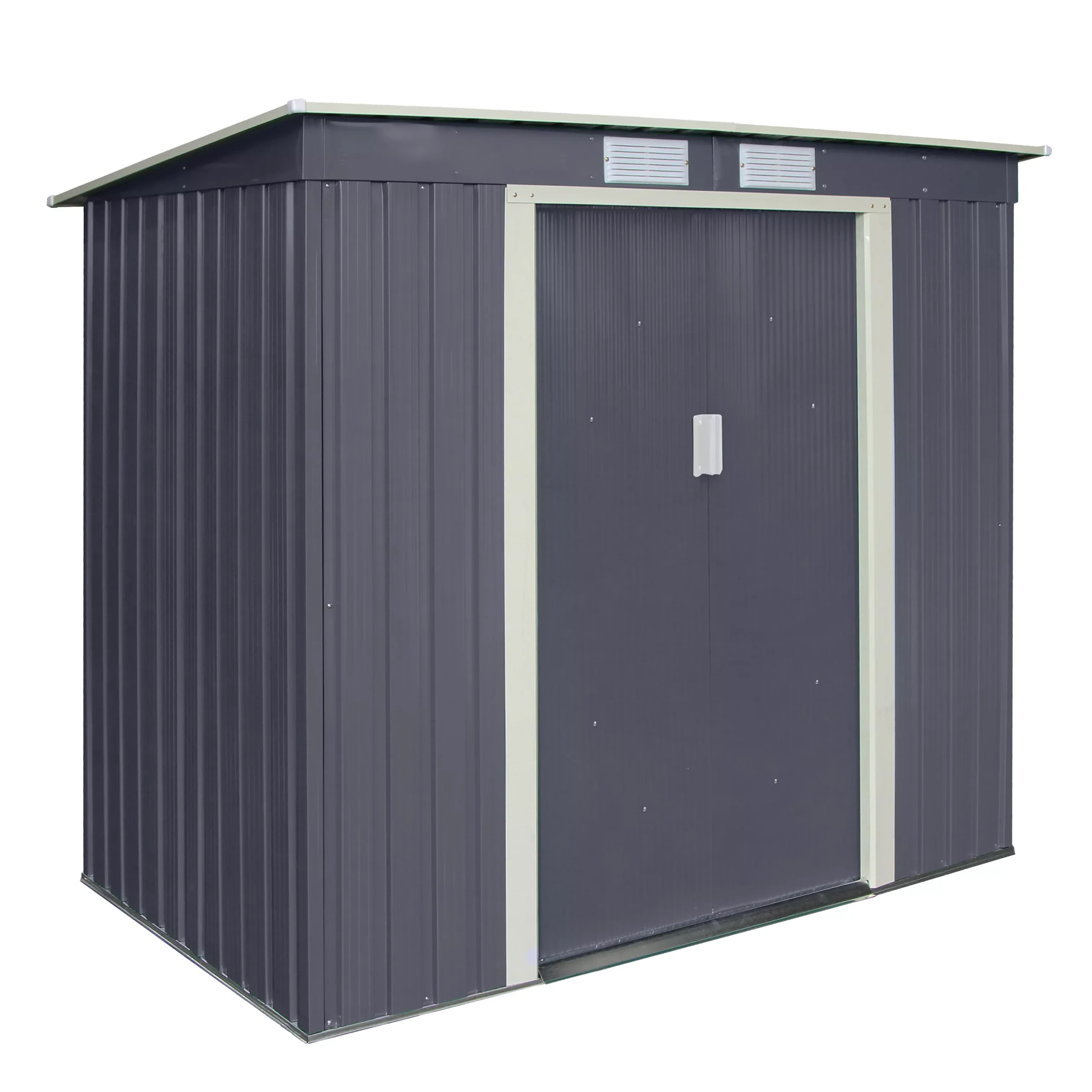 Rowlinson Trentvale 6x4 Pent Dark Grey Metal Shed 3 Rowlinson Trentvale 6x4 Pent Dark Grey Metal Shed - Image 3