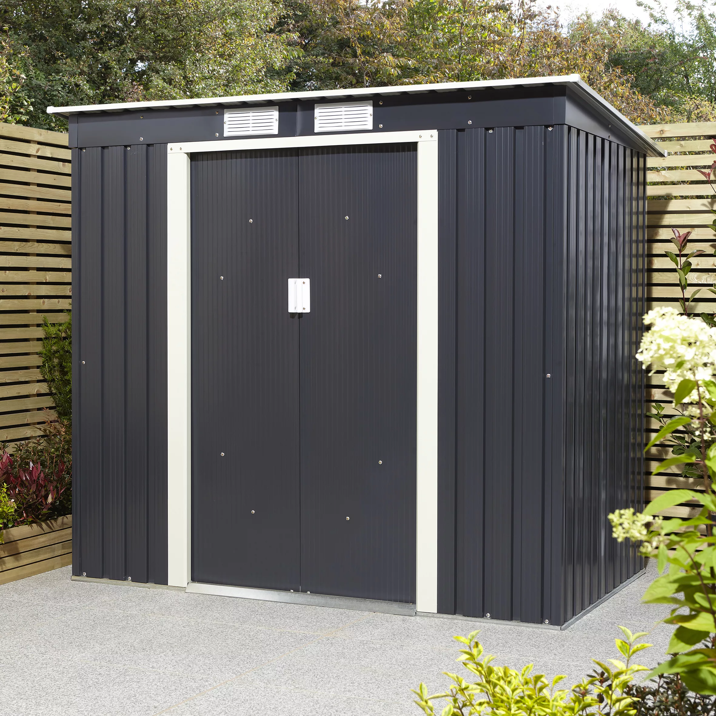 Rowlinson Trentvale 6x4 Pent Dark Grey Metal Shed 9 Rowlinson Trentvale 6x4 Pent Dark Grey Metal Shed - Image 9