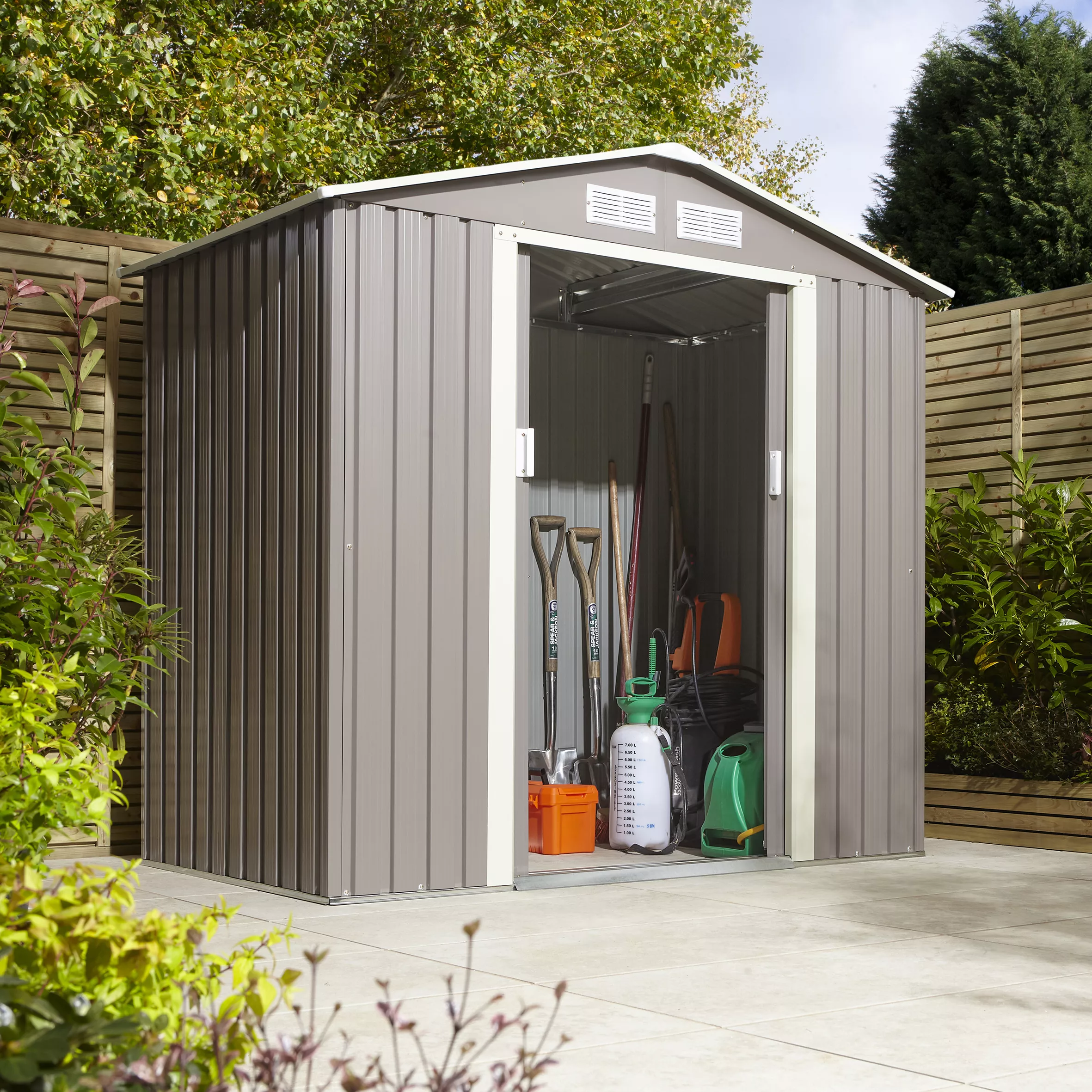 Rowlinson Trentvale 6x4 Pent Light Grey Metal Shed 4 Rowlinson Trentvale 6x4 Pent Light Grey Metal Shed - Image 4