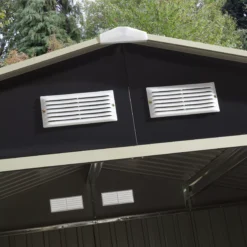 Rowlinson Trentvale 8x6 Apex Dark Grey Metal Shed -Deals Good Garden Tool Store rowlinson trentvale 8x6 apex dark grey metal shed5013856206224 36c bq