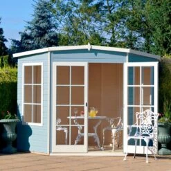 Shire 7x7 Glass Pent Shiplap Wooden Summer House - Base Not Included -Deals Good Garden Tool Store shire 7x7 glass pent shiplap wooden summer house base not included03455784 02i bq
