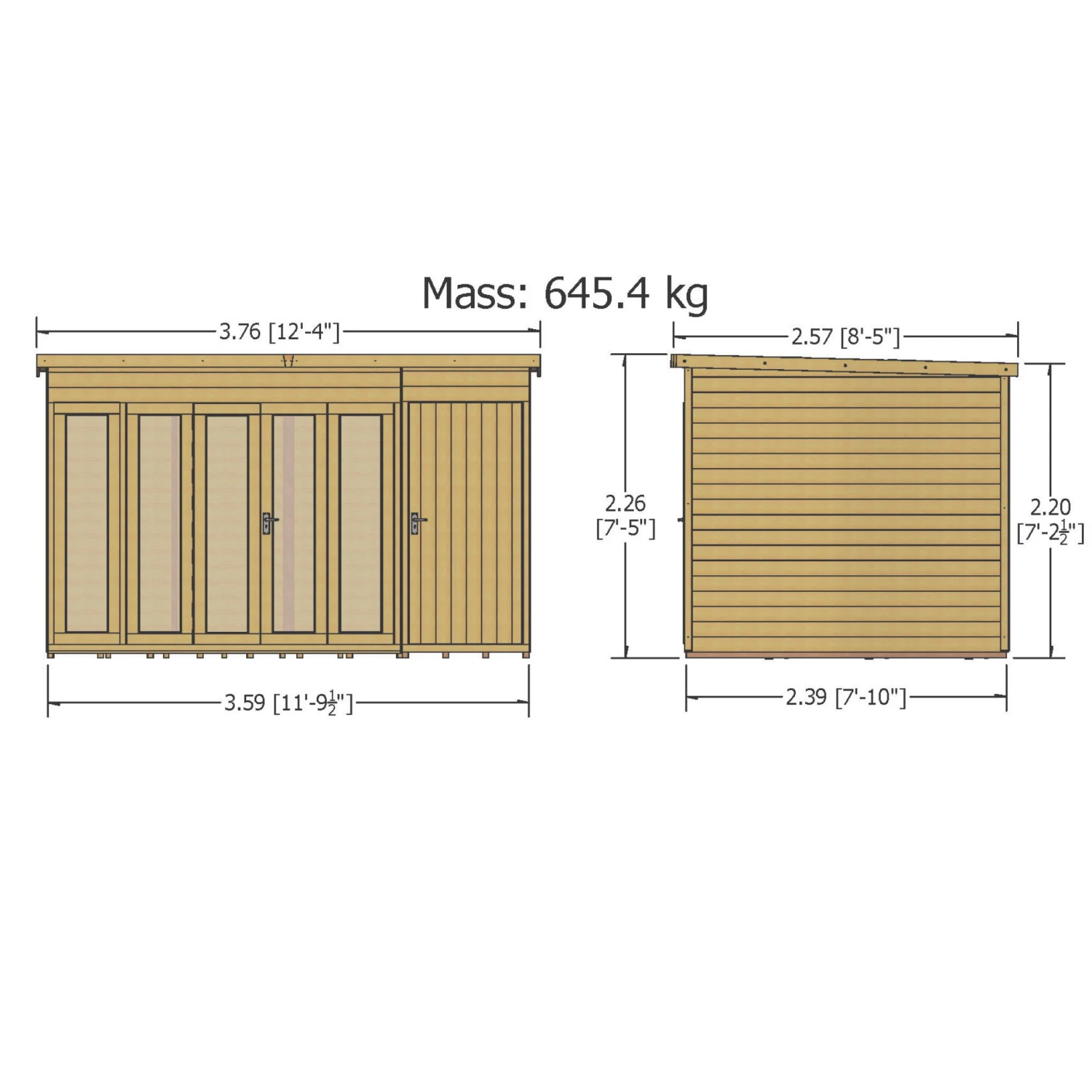 Shire Aster 12x8 Pent Shiplap Wooden Summer House - Assembly Service Included 2 Shire Aster 12x8 Pent Shiplap Wooden Summer House - Assembly Service Included - Image 2