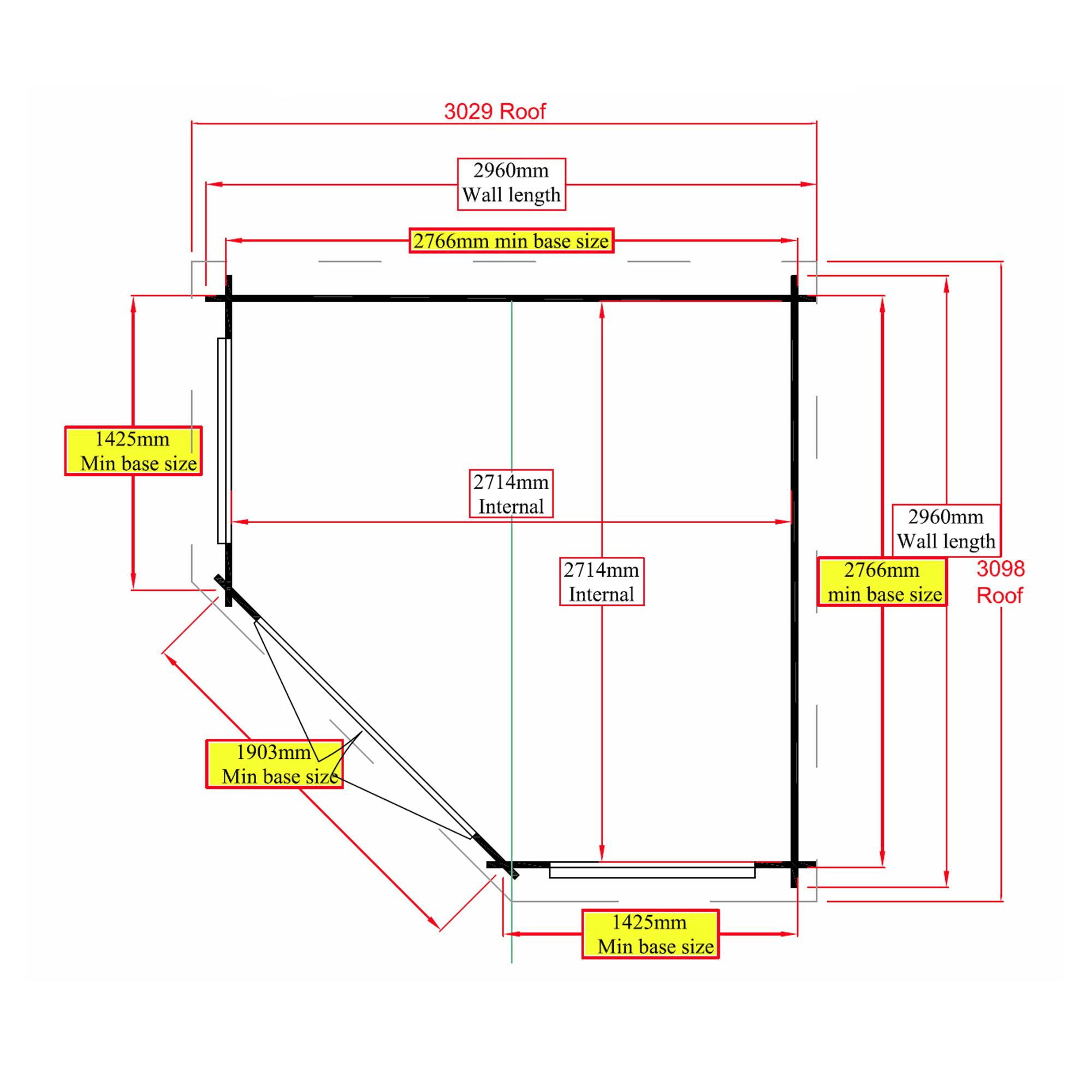 Shire Belvoir 10x10 Ft Toughened Glass Apex Tongue & Groove Wooden Cabin With Felt Tile Roof 5 Shire Belvoir 10x10 Ft Toughened Glass Apex Tongue & Groove Wooden Cabin With Felt Tile Roof - Image 5