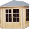 Shire Belvoir 10x10 Toughened Glass Apex Tongue & Groove Wooden Cabin - Base Not Included