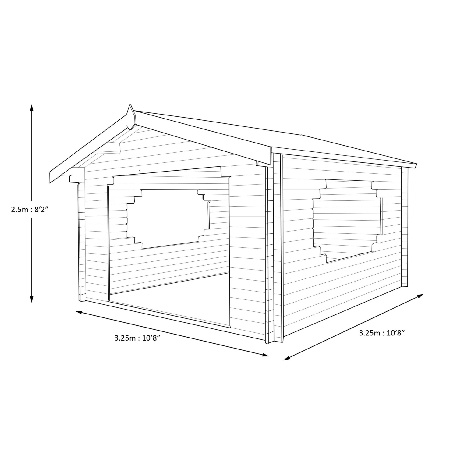 Shire Bere 11x11 Apex Tongue & Groove Wooden Cabin - Base Not Included 3 Shire Bere 11x11 Apex Tongue & Groove Wooden Cabin - Base Not Included - Image 3