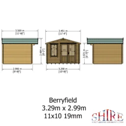 Shire Berryfield 11x10 Eco Glass Apex Tongue & Groove Wooden Cabin - Base Not Included -Deals Good Garden Tool Store shire berryfield 11x10 eco glass apex tongue groove wooden cabin base not included5019804112302 02t bq