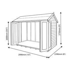 Shire Blenheim 10x8 Apex Shiplap Wooden Summer House With Bi-fold Door -Deals Good Garden Tool Store shire blenheim 10x8 apex shiplap wooden summer house with bi fold door5019804111206 03t