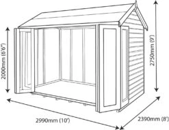 Shire Blenheim 10x8 Glass Bi-fold Door Apex Shiplap Wooden Summer House - Base Not Included -Deals Good Garden Tool Store shire blenheim 10x8 glass bi fold door apex shiplap wooden summer house base not included5019804225491 02t