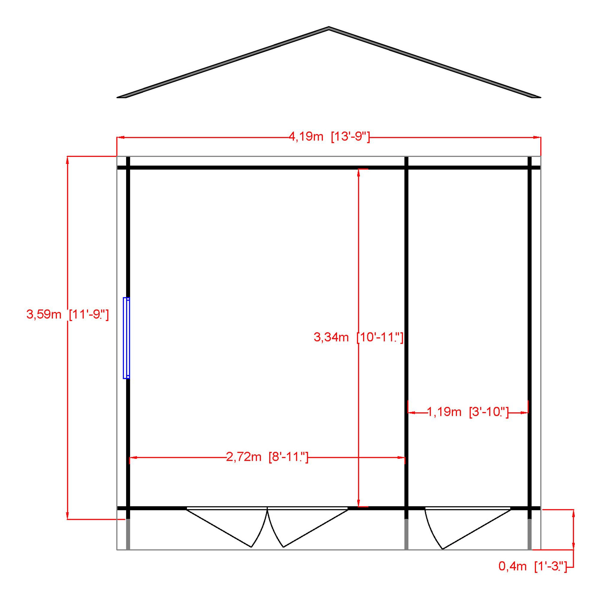 Shire Bourne 12x14 Ft Toughened Glass Apex Tongue & Groove Wooden Cabin With Tile Roof 2 Shire Bourne 12x14 Ft Toughened Glass Apex Tongue & Groove Wooden Cabin With Tile Roof - Image 2