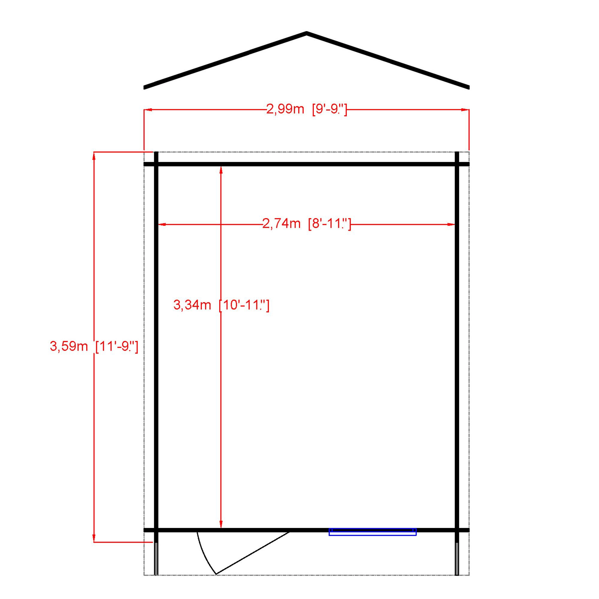 Shire Bucknells 10x12 Toughened Glass Apex Tongue & Groove Wooden Cabin - Base Not Included 2 Shire Bucknells 10x12 Toughened Glass Apex Tongue & Groove Wooden Cabin - Base Not Included - Image 2