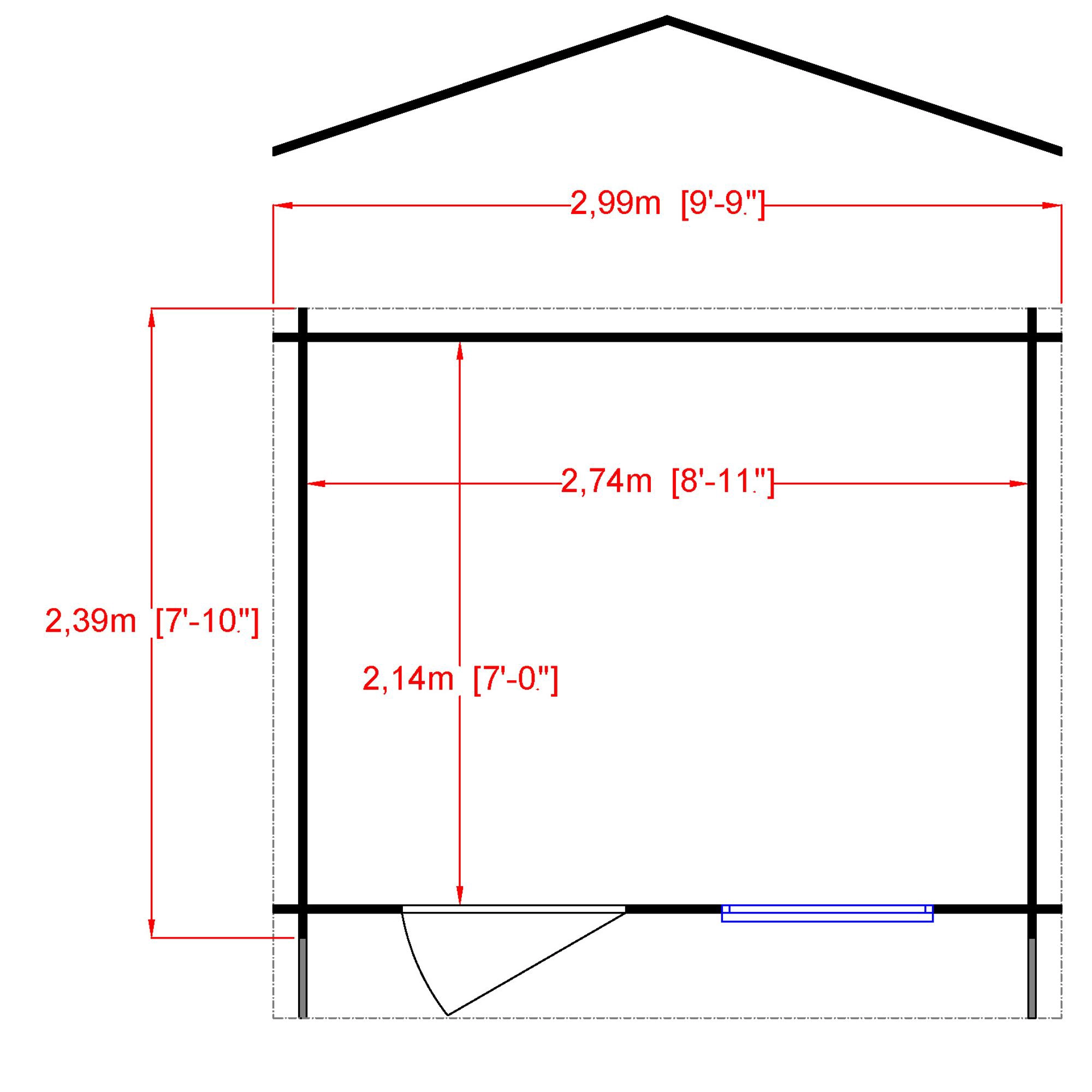 Shire Bucknells 10x8 Toughened Glass Apex Tongue & Groove Wooden Cabin 3 Shire Bucknells 10x8 Toughened Glass Apex Tongue & Groove Wooden Cabin - Image 3
