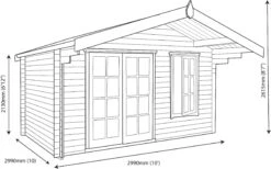 Shire Cannock 10x10 Glass Apex Tongue & Groove Wooden Cabin - Base Not Included -Deals Good Garden Tool Store shire cannock 10x10 glass apex tongue groove wooden cabin base not included5019804310197 03t