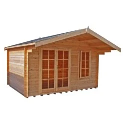 Shire Cannock 10x8 Ft Apex Tongue & Groove Wooden Cabin With Felt Tile Roof - Assembly Service Included
