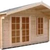 Shire Cannock 10x8 Toughened Glass Apex Tongue & Groove Wooden Cabin - Base Not Included