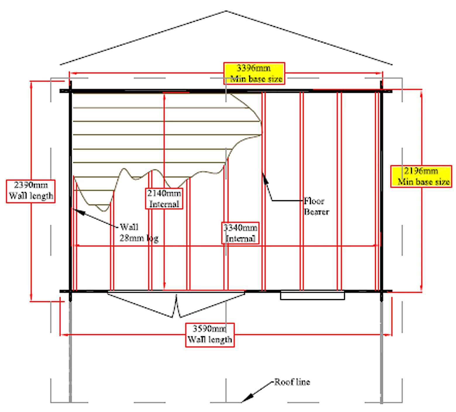 Shire Cannock 12x8 Glass Apex Tongue & Groove Wooden Cabin - Base Not Included 8 Shire Cannock 12x8 Glass Apex Tongue & Groove Wooden Cabin - Base Not Included - Image 8