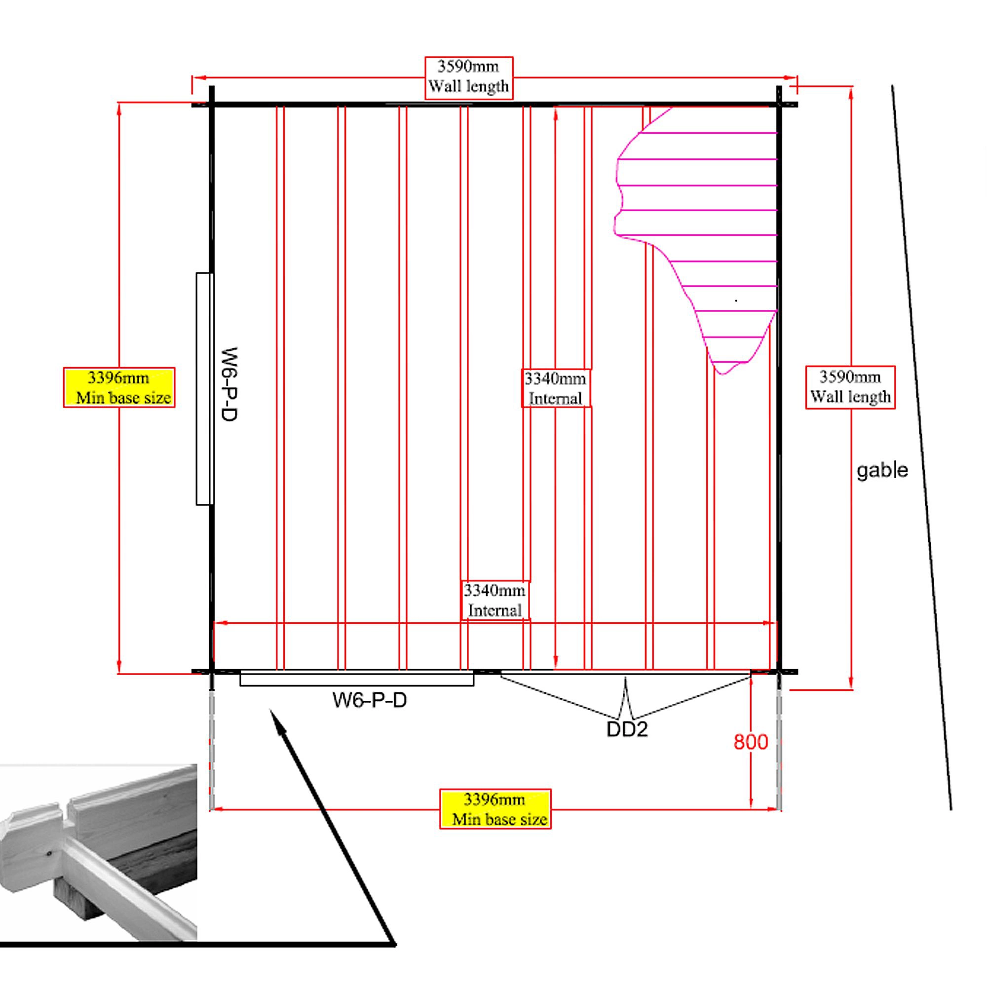 Shire Danbury 12x12 Glass Pent Tongue & Groove Wooden Cabin - Base Not Included 8 Shire Danbury 12x12 Glass Pent Tongue & Groove Wooden Cabin - Base Not Included - Image 8
