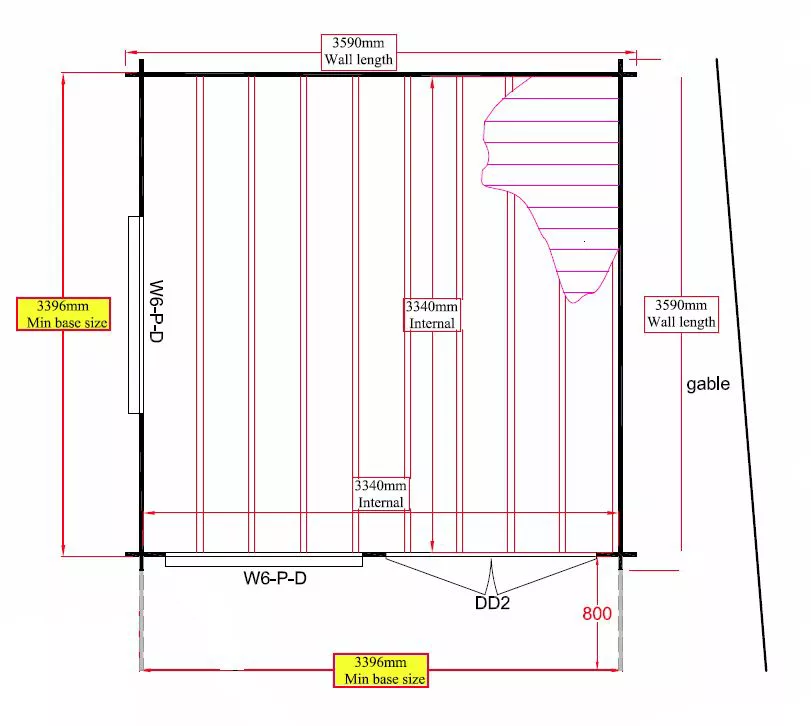 Shire Danbury 12x12 Toughened Glass Pent Tongue & Groove Wooden Cabin - Base Not Included 8 Shire Danbury 12x12 Toughened Glass Pent Tongue & Groove Wooden Cabin - Base Not Included - Image 8