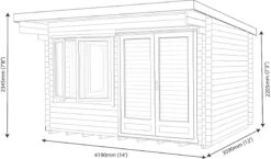 Shire Danbury 14x12 Glass Pent Tongue & Groove Wooden Cabin - Base Not Included -Deals Good Garden Tool Store shire danbury 14x12 glass pent tongue groove wooden cabin base not included5019804412181 04t