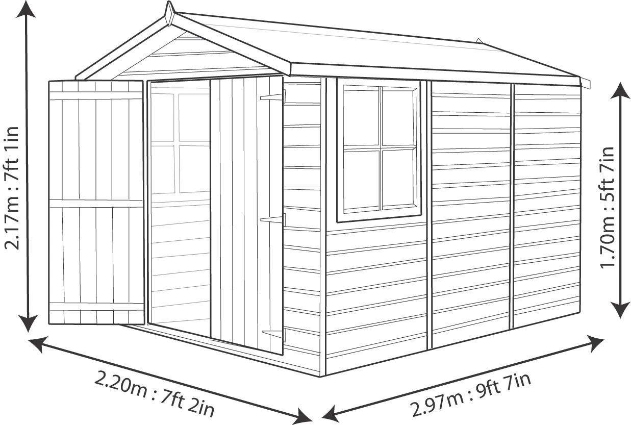Shire Guernsey 7x10 Ft Apex Shiplap Wooden 2 Door 2 Windows Shed With Floor - Assembly Service Included 9 Shire Guernsey 7x10 Ft Apex Shiplap Wooden 2 Door 2 Windows Shed With Floor - Assembly Service Included - Image 9