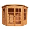 Shire Hampton 10x10 Toughened Glass Pent Shiplap Wooden Summer House - Base Not Included