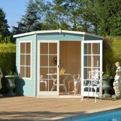 Shire Hampton 7x7 Toughened Glass Pent Shiplap Wooden Summer House - Base Not Included -Deals Good Garden Tool Store shire hampton 7x7 toughened glass pent shiplap wooden summer house base not included5019804111121 03i bq