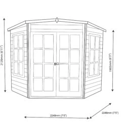 Shire Hampton 8x8 Glass Pent Shiplap Wooden Summer House - Base Not Included -Deals Good Garden Tool Store shire hampton 8x8 glass pent shiplap wooden summer house base not included5019804889839 03t