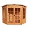 Shire Hampton 8x8 Toughened Glass Pent Shiplap Wooden Summer House - Base Not Included