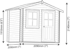 Shire Hartley 7x7 Glass Apex Tongue & Groove Wooden Cabin - Base Not Included -Deals Good Garden Tool Store shire hartley 7x7 glass apex tongue groove wooden cabin base not included5019804197712 03t