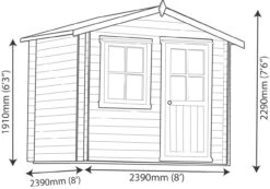 Shire Hartley 8x8 Apex Tongue & Groove Wooden Cabin (Base Included) -Deals Good Garden Tool Store shire hartley 8x8 apex tongue groove wooden cabin base included 5019804198856 03t