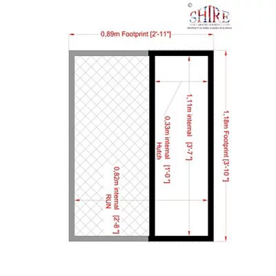 Shire Hutch & Run, (H)1.01m (W)0.98m (D)0.89m 2 Shire Hutch & Run, (H)1.01m (W)0.98m (D)0.89m - Image 2