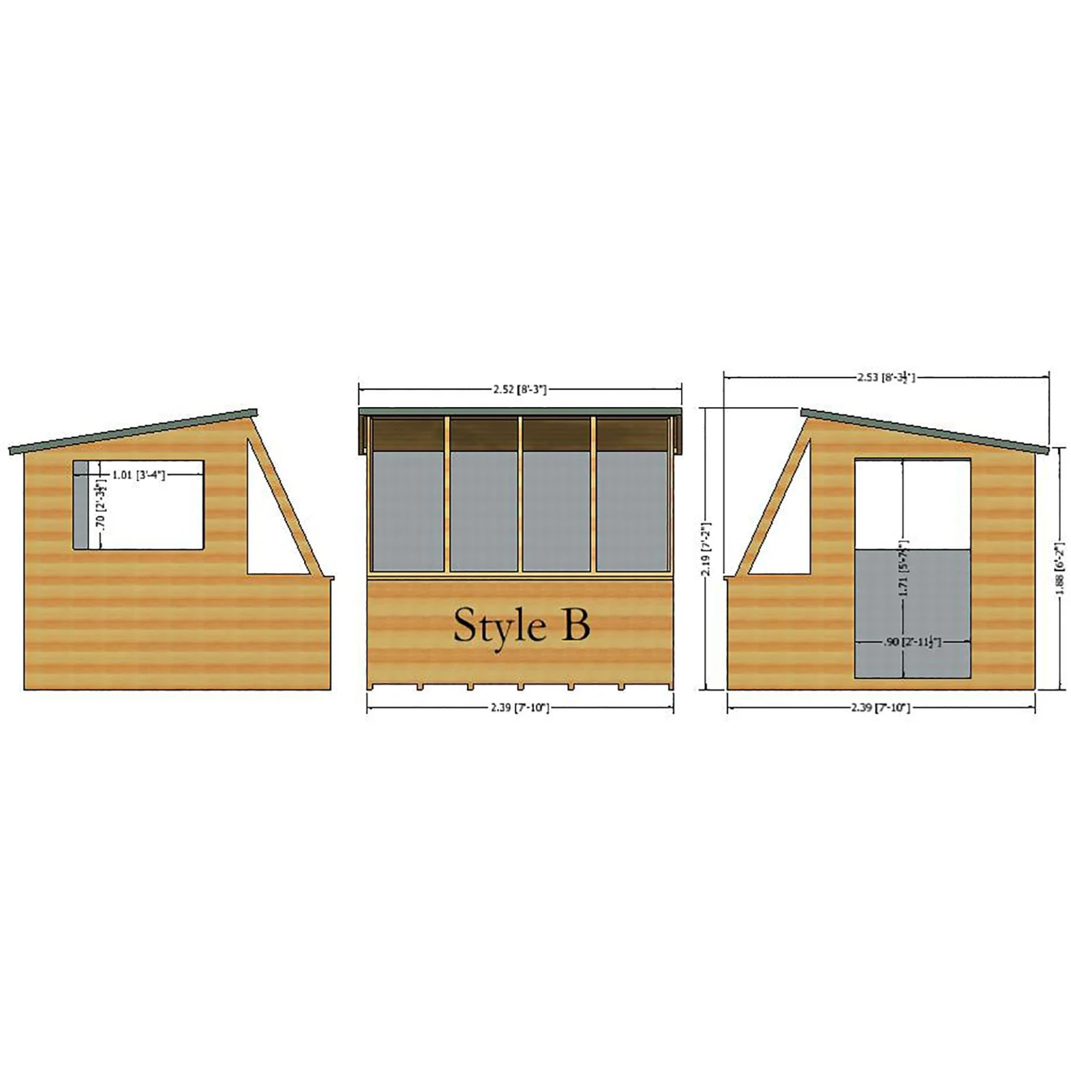 Shire Iceni 8x8 Ft Pent Shiplap Wooden Shed With Floor 2 Shire Iceni 8x8 Ft Pent Shiplap Wooden Shed With Floor - Image 2