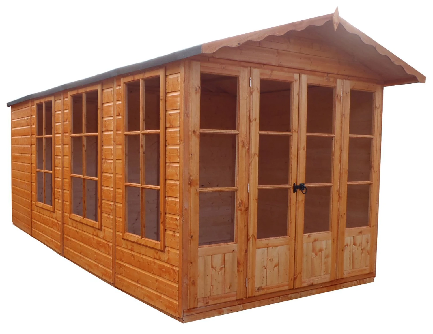 Shire Kensington 13x7 Apex Shiplap Wooden Summer House - Base Not Included 1 Shire Kensington 13x7 Apex Shiplap Wooden Summer House - Base Not Included