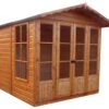 Shire Kensington 7x7 Glass Apex Shiplap Wooden Summer House - Base Included