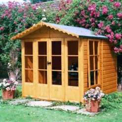 Shire Kensington 7x7 Toughened Glass Apex Shiplap Wooden Summer House - Base Not Included -Deals Good Garden Tool Store shire kensington 7x7 toughened glass apex shiplap wooden summer house base not included5019804111183 01i