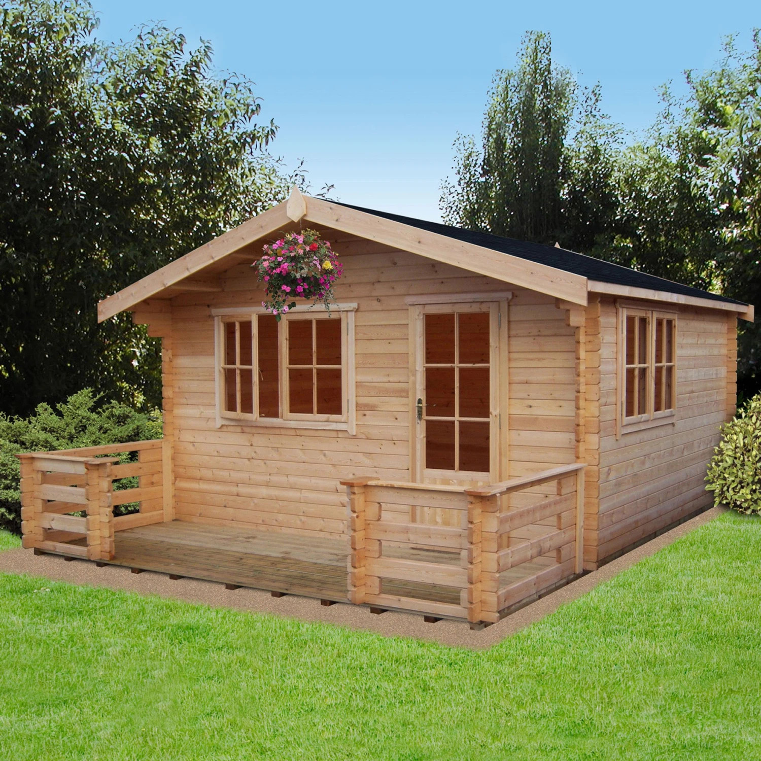 Shire Kinver 12x12 Ft Apex Tongue & Groove Wooden Cabin With Felt Tile Roof - Assembly Service Included 3 Shire Kinver 12x12 Ft Apex Tongue & Groove Wooden Cabin With Felt Tile Roof - Assembly Service Included - Image 3