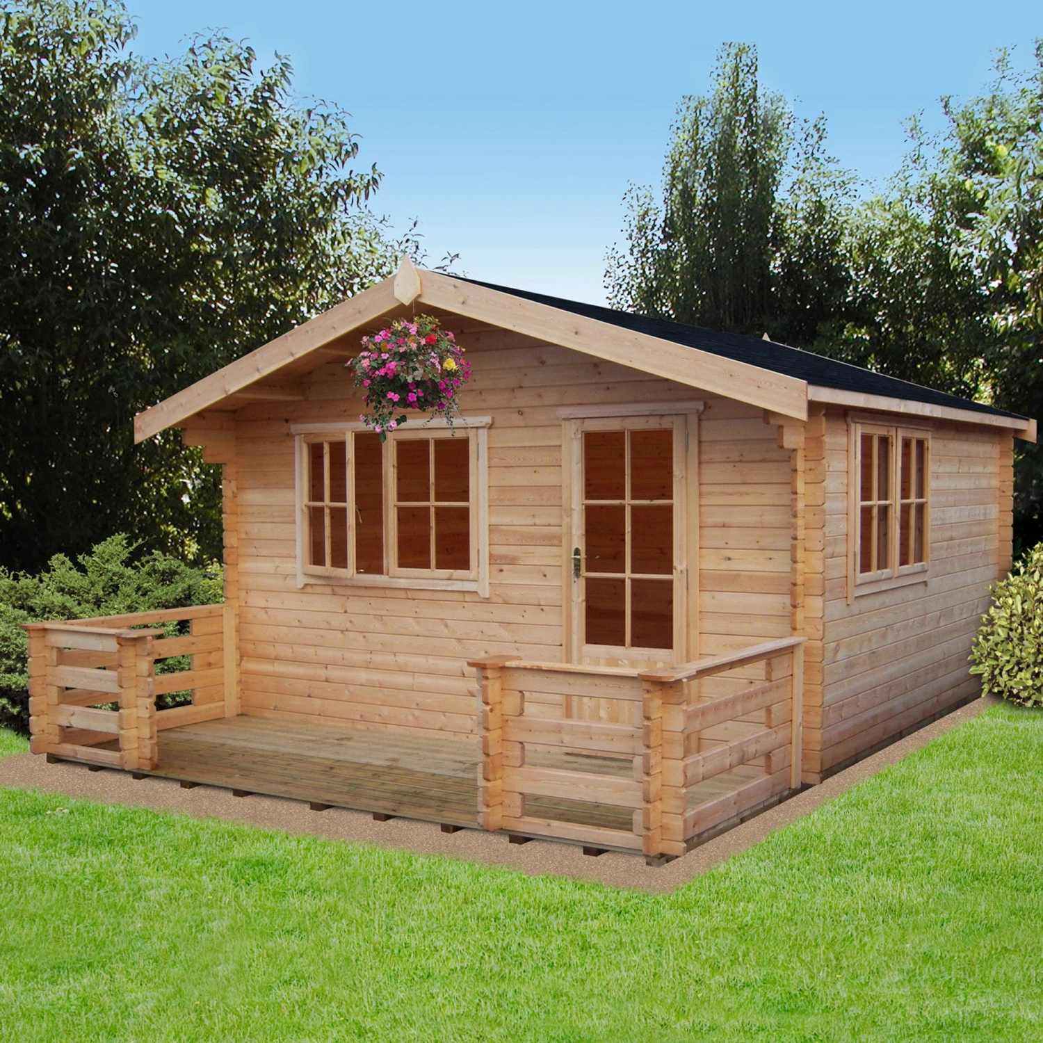 Shire Kinver 12x12 Toughened Glass Apex Tongue & Groove Wooden Cabin 3 Shire Kinver 12x12 Toughened Glass Apex Tongue & Groove Wooden Cabin - Image 3